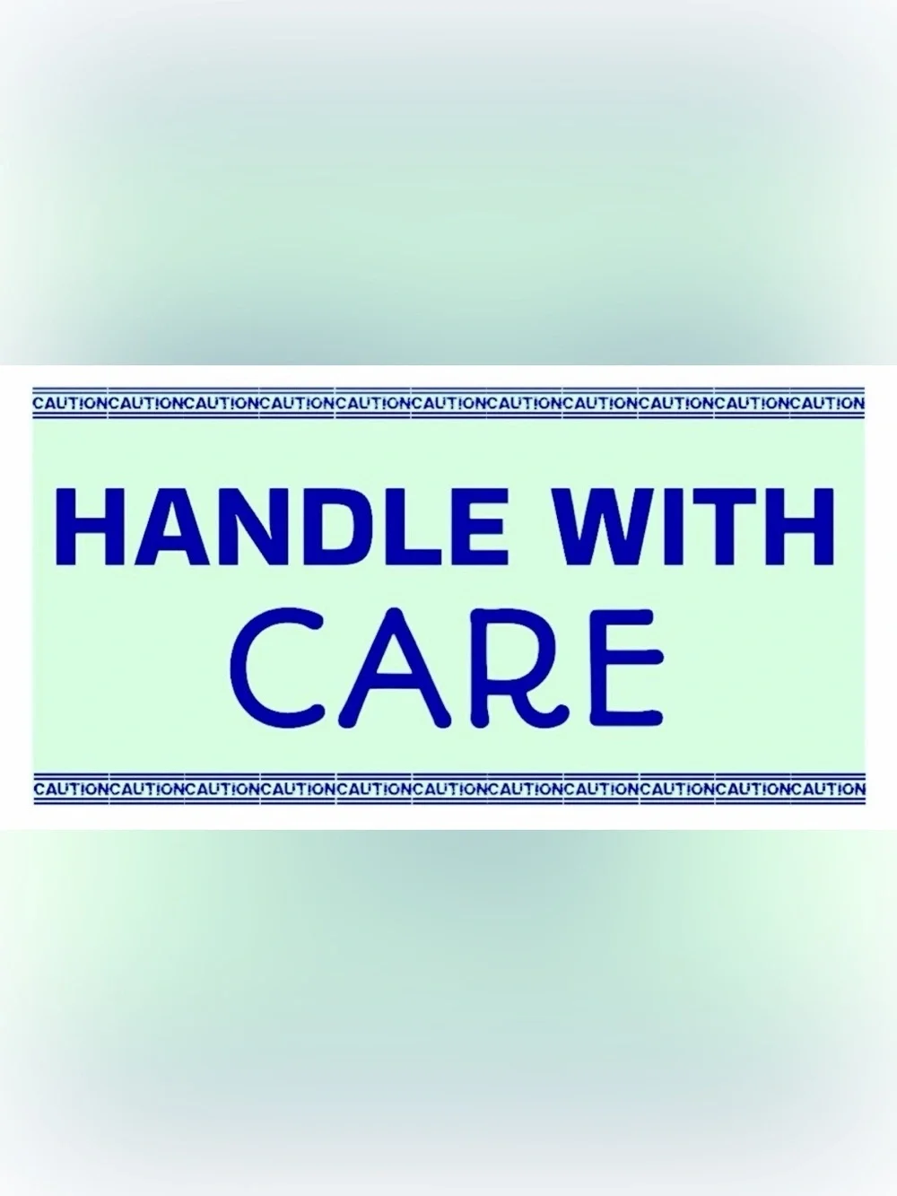 50 STICKERS 2.25” x 1.25” - “CAUTION - HANDLE WITH CARE” SHIPPING LABELS - MINT